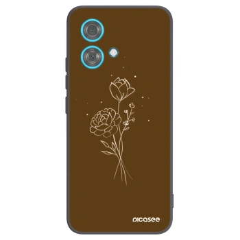 Picasee silikonový černý obal pro Motorola Edge 40 Neo - Brown flowers