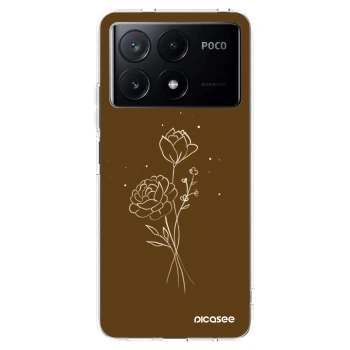 Picasee silikonový průhledný obal pro Xiaomi Poco X6 Pro - Brown flowers