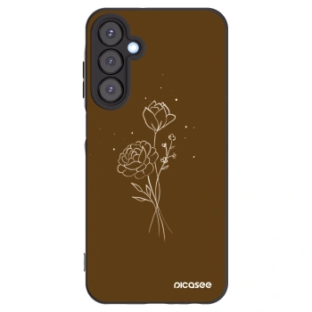 Picasee silikonový černý obal pro Samsung Galaxy A25 A256B 5G - Brown flowers
