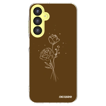Picasee silikonový průhledný obal pro Samsung Galaxy A25 A256B 5G - Brown flowers