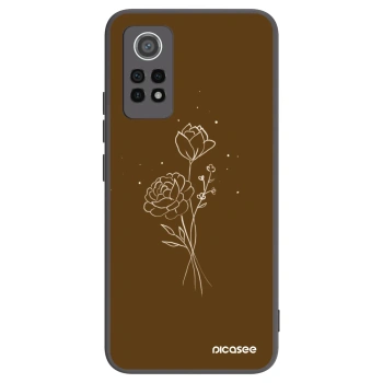 Picasee silikonový černý obal pro Xiaomi Redmi Note 12 Pro 4G - Brown flowers