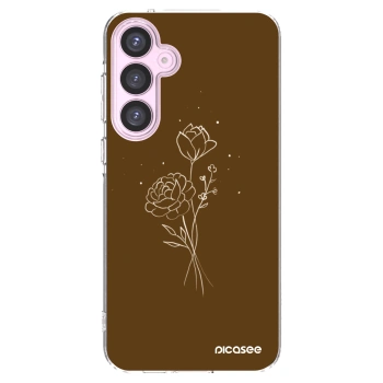 Picasee silikonový průhledný obal pro Samsung Galaxy A55 5G A556B - Brown flowers