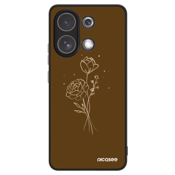 Obal pro Xiaomi Redmi Note 13 4G - Brown flowers