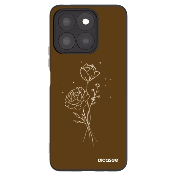 Picasee silikonový černý obal pro Honor X8b - Brown flowers