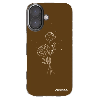 Picasee silikonový průhledný obal pro Apple iPhone 16 - Brown flowers