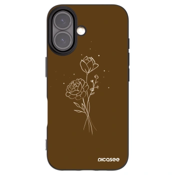 Picasee silikonový černý obal pro Apple iPhone 16 - Brown flowers