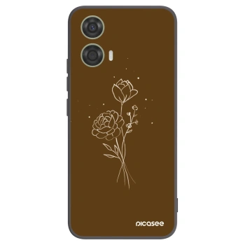 Obal pro Motorola Moto G24 - Brown flowers