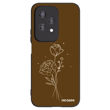 Picasee silikonový černý obal pro Honor 200 Lite - Brown flowers