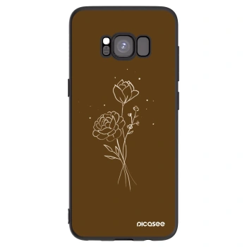 Picasee silikonový černý obal pro Samsung Galaxy S8 G950F - Brown flowers