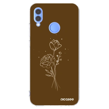 Picasee silikonový průhledný obal pro Honor 10 Lite - Brown flowers