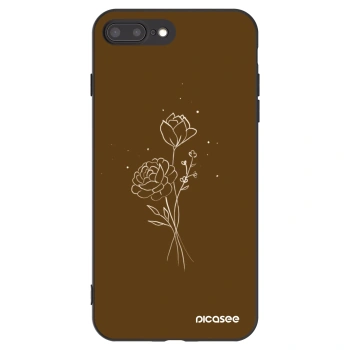 Picasee silikonový černý obal pro Apple iPhone 8 Plus - Brown flowers