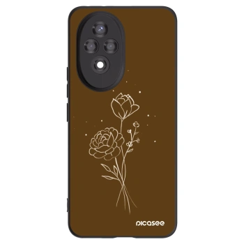 Picasee silikonový černý obal pro Honor 200 5G - Brown flowers