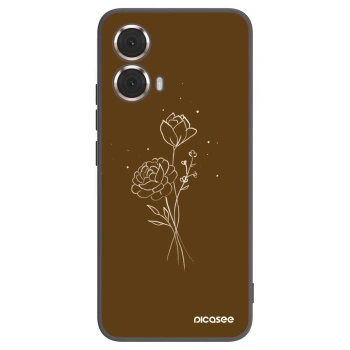 Picasee silikonový černý obal pro Motorola Moto G85 - Brown flowers