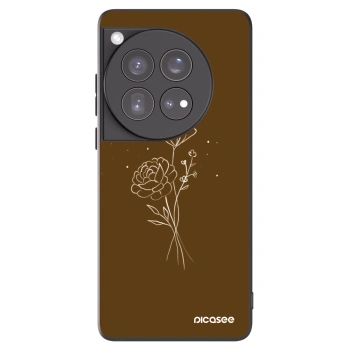 Picasee silikonový černý obal pro OnePlus 12 5G - Brown flowers