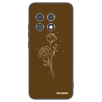 Picasee silikonový černý obal pro OnePlus 11 5G - Brown flowers