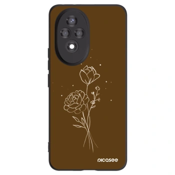 Picasee silikonový černý obal pro Honor 200 Pro 5G - Brown flowers