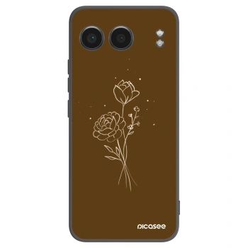 Picasee silikonový černý obal pro OnePlus Nord 4 - Brown flowers