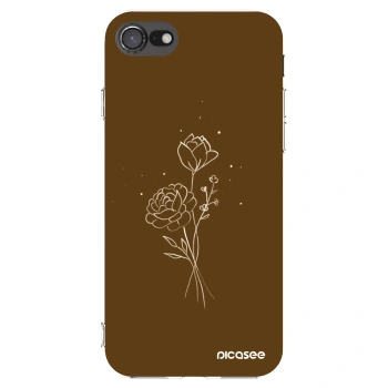 Picasee silikonový průhledný obal pro Apple iPhone 7 - Brown flowers