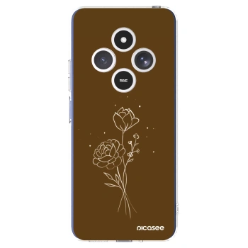 Picasee silikonový průhledný obal pro Xiaomi Redmi 14C - Brown flowers