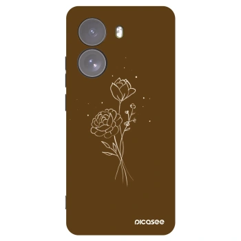 Picasee silikonový černý obal pro Xiaomi Poco X7 - Brown flowers