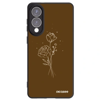 Picasee silikonový černý obal pro Samsung Galaxy S25 Edge 5G - Brown flowers