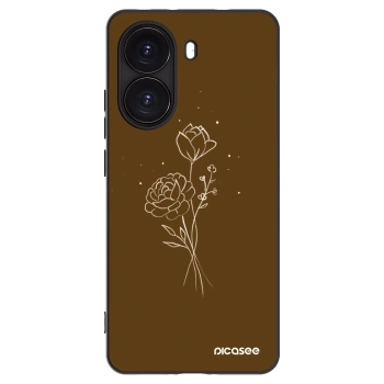 Picasee silikonový černý obal pro Xiaomi Poco X7 Pro 5G - Brown flowers