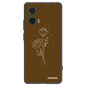 Picasee silikonový černý obal pro Motorola Moto G35 5G - Brown flowers