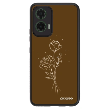 Obal pro Motorola Moto G35 5G - Brown flowers