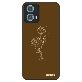Obal pro Motorola Moto G34 5G - Brown flowers