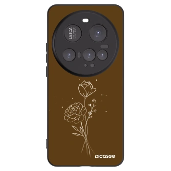 Picasee silikonový černý obal pro Xiaomi 15 Ultra - Brown flowers