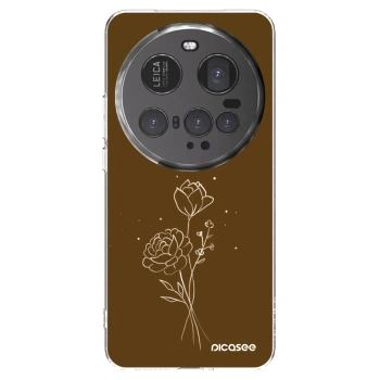 Picasee silikonový průhledný obal pro Xiaomi 15 Ultra - Brown flowers