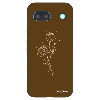 Picasee silikonový černý obal pro Google Pixel 8a - Brown flowers