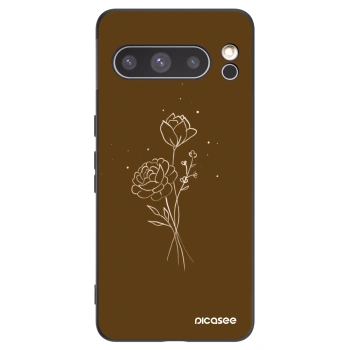 Picasee silikonový černý obal pro Google Pixel 8 Pro - Brown flowers