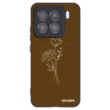 Picasee silikonový černý obal pro Xiaomi 15 - Brown flowers