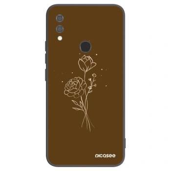 Picasee silikonový černý obal pro Xiaomi Redmi Note 7 - Brown flowers
