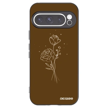 Picasee silikonový černý obal pro Google Pixel 9 Pro - Brown flowers