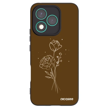 Picasee silikonový černý obal pro Honor 400 Lite 5G - Brown flowers