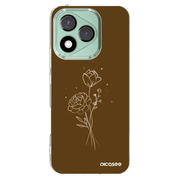 Picasee silikonový průhledný obal pro Honor 400 Lite 5G - Brown flowers