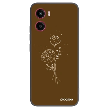Picasee silikonový černý obal pro Motorola Moto G05 - Brown flowers