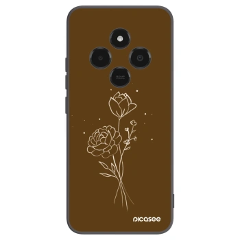 Picasee silikonový černý obal pro Xiaomi Poco C75 - Brown flowers
