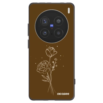 Picasee silikonový černý obal pro Vivo X200 Pro - Brown flowers