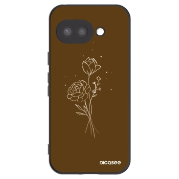 Picasee silikonový černý obal pro Google Pixel 9a - Brown flowers