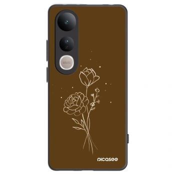 Picasee silikonový černý obal pro Vivo V50 Lite 5G - Brown flowers