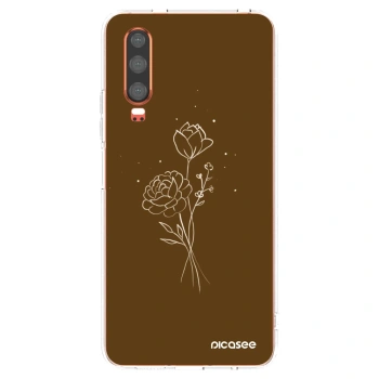 Picasee silikonový průhledný obal pro Huawei P30 - Brown flowers