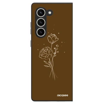 Obal pro Samsung Galaxy Z Fold5 5G - Brown flowers