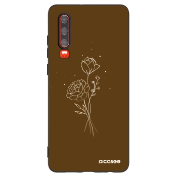 Picasee silikonový černý obal pro Huawei P30 - Brown flowers