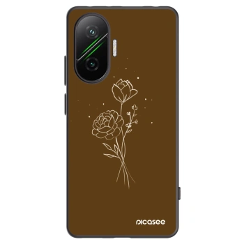 Picasee silikonový černý obal pro Xiaomi Poco F7 5G - Brown flowers