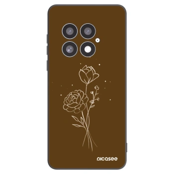 Picasee silikonový černý obal pro OnePlus 13 5G - Brown flowers