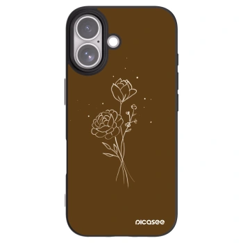 Picasee silikonový černý obal pro Apple iPhone 17 - Brown flowers