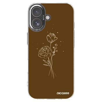 Picasee silikonový průhledný obal pro Apple iPhone 17 - Brown flowers